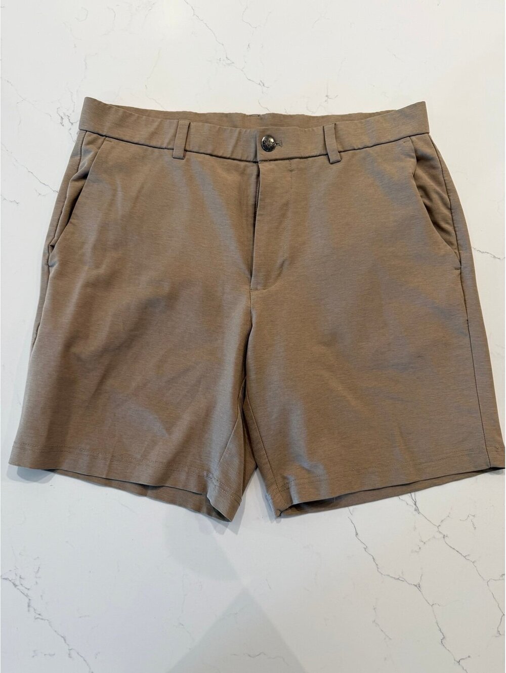 Callaway Golf Mens Size 34 Performance Stretch Shorts Khaki Tan 8 Inseam